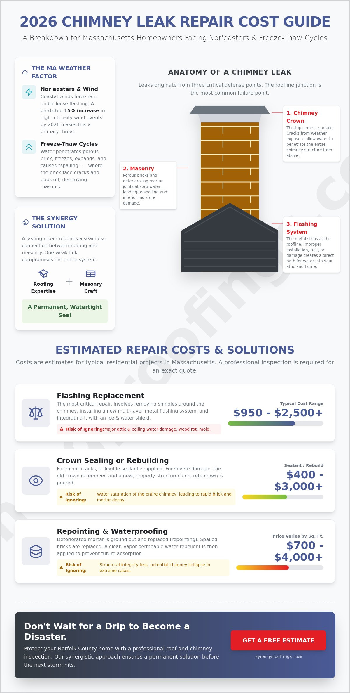 2026 Chimney Leak Repair Cost in Massachusetts: A Homeowner’s Guide