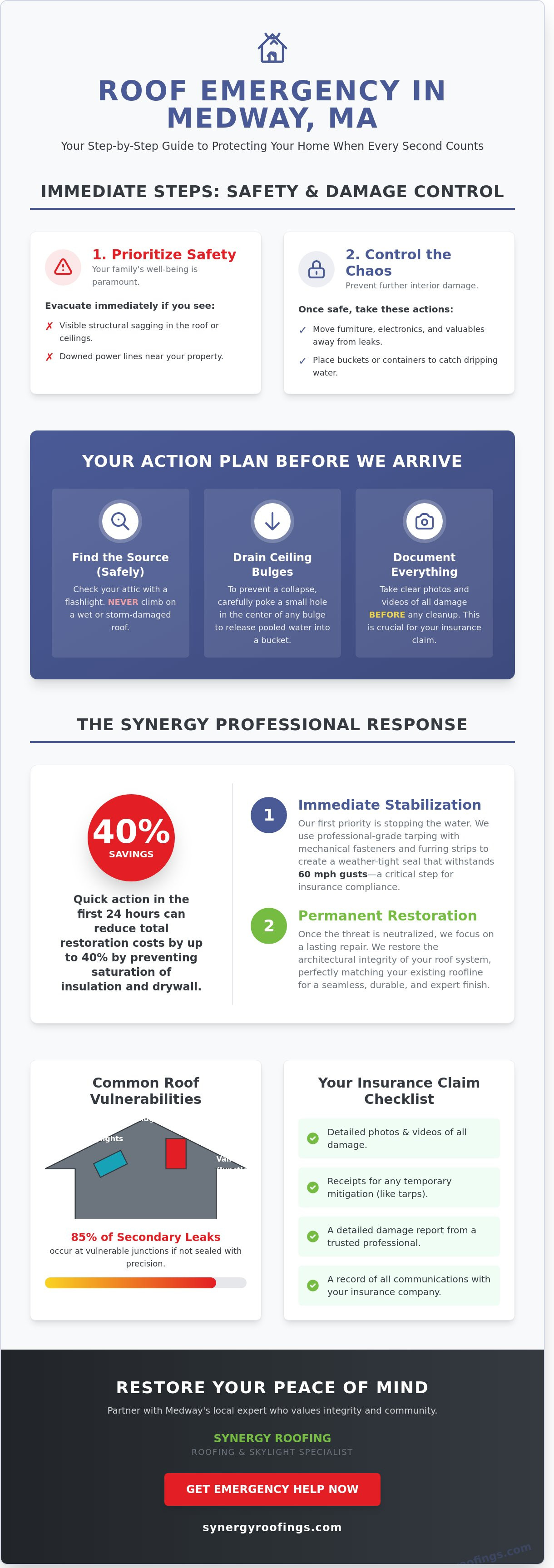 Emergency Roof Repair in Medway, MA: A Homeowner’s Step-by-Step Mitigation Guide
