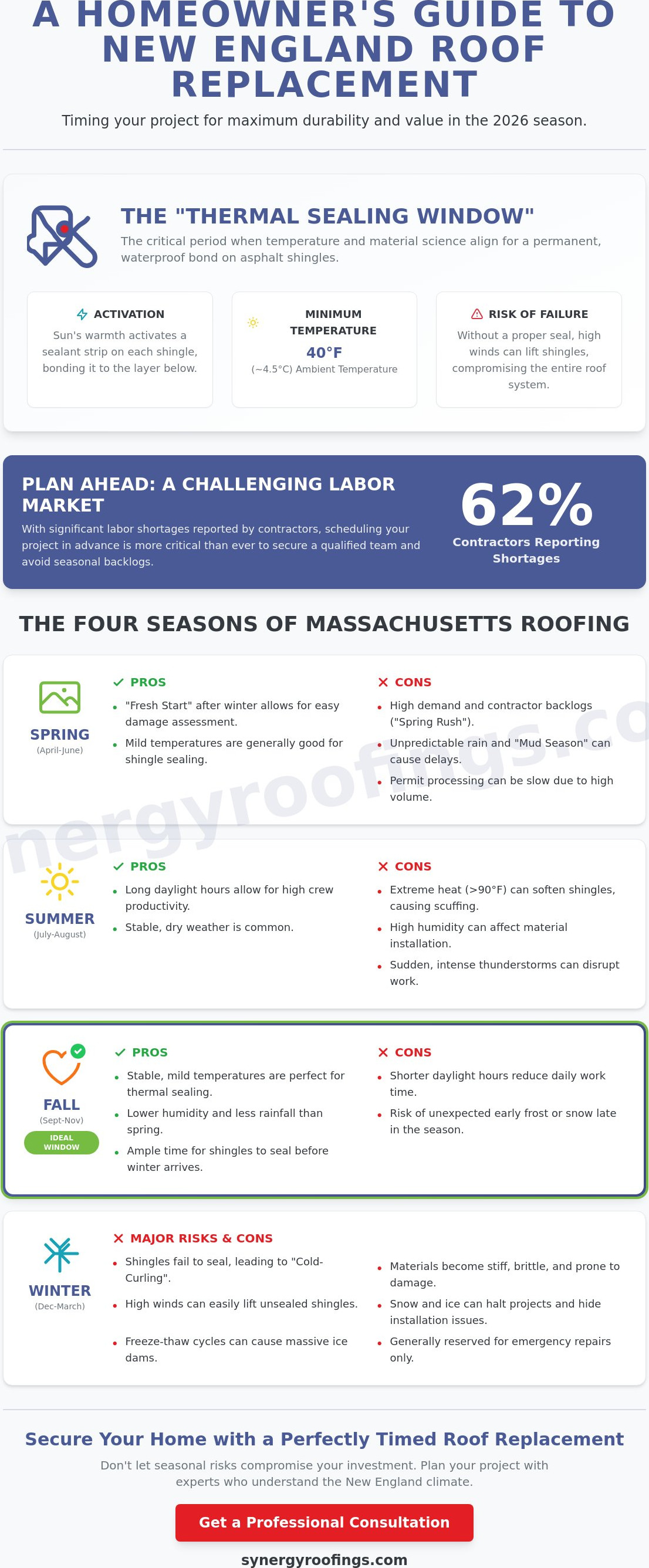 Best Time of Year to Replace a Roof in New England: 2026 Season Guide
